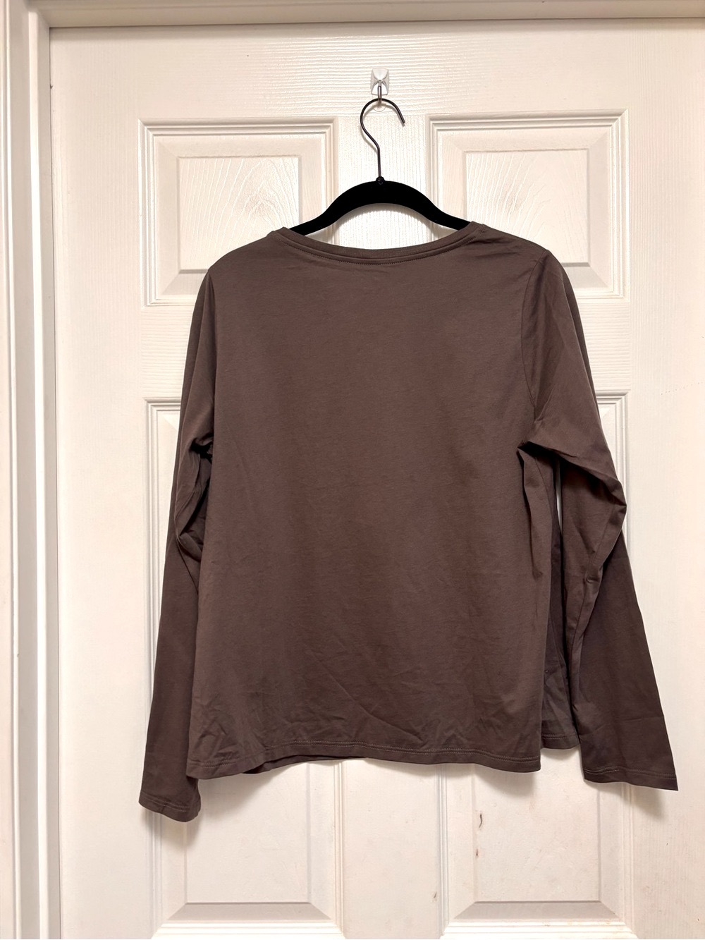 NWT Eileen Fisher Organic Pima Cotton Jersey Long-Sleeve Tee in Rye - Picture 8 of 10